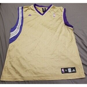 Adidas Jersey Mens XL NBA Authentic Sacremento Kings Blank Gold and Purple